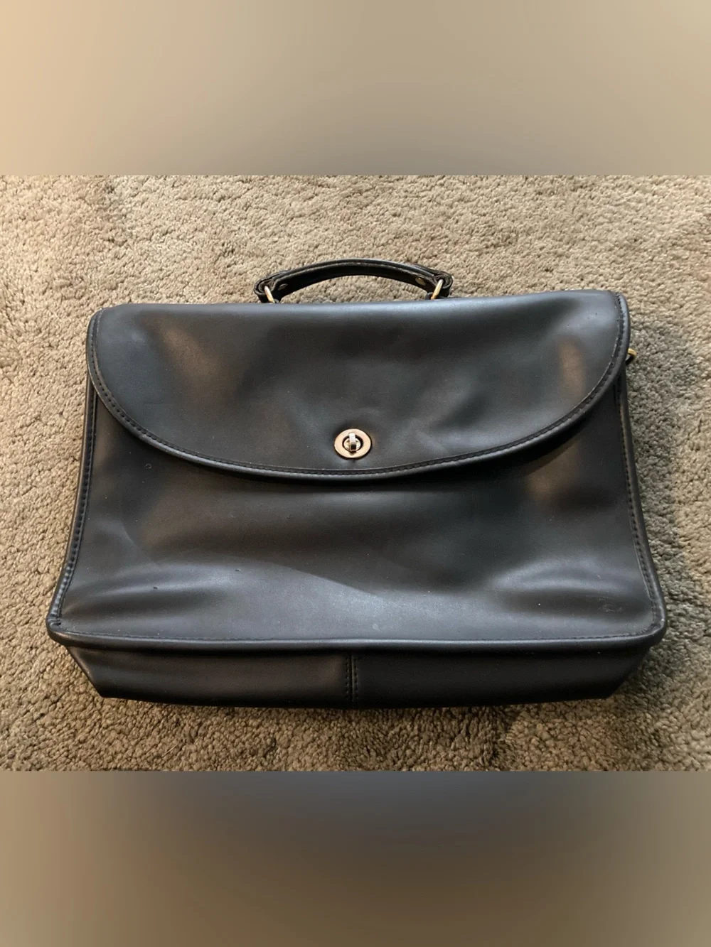 Coach Black Leather Briefcase Bag